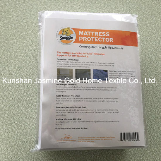 95GSM 100% Polyester Knitted Fabric Double Zipper Waterproof Mattress Cover