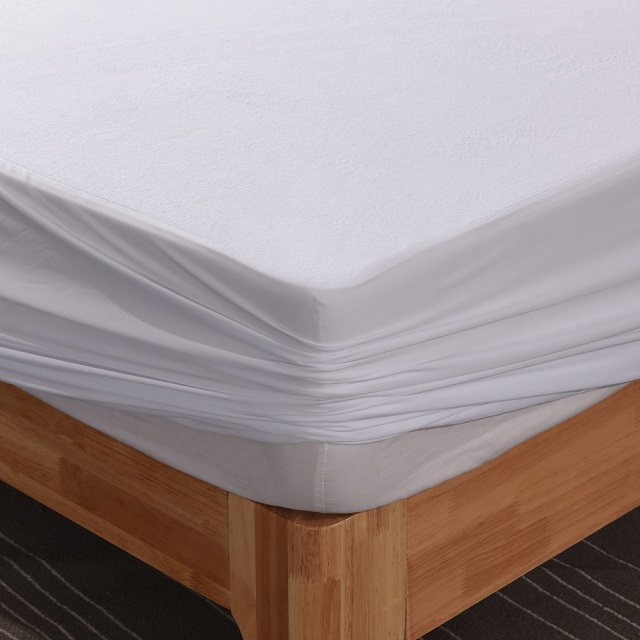 Terry cloth Waterproof Mattress Protector Hot selling 80% cotton 20% ploy terry cloth fabric laminated with TPU Waterproof Mattress Protector