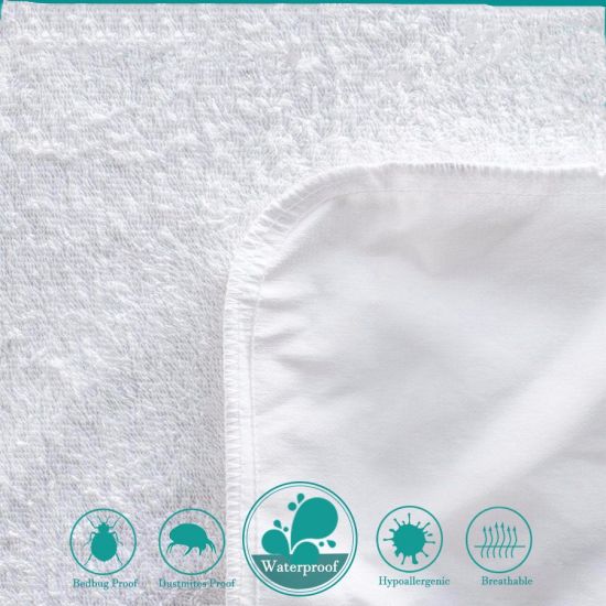 160GSM White Cozy Waterproof Cotton Mattress Protector
